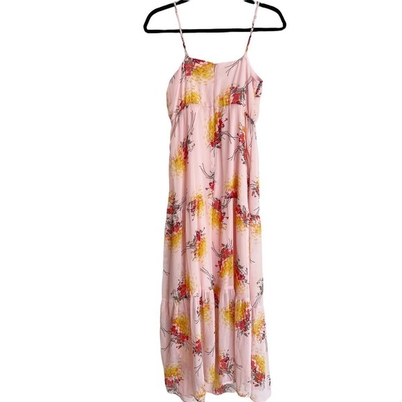 J. Crew Pink Sunburst Mercantile Tiered Bouquet Floral Maxi Short Casual Dress 2 - Picture 5 of 15